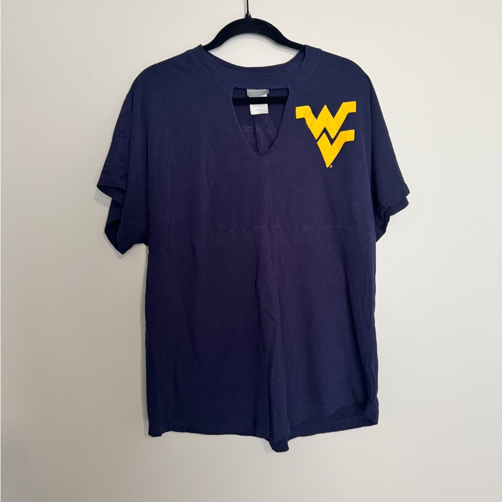 Knights Apparel Navy Short Sleeve Tee with Gold WV Logo